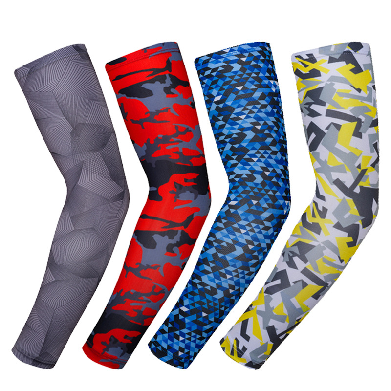 Manches de couverture de bras en soie glac&eacute;e de refroidissement de camouflage de protection UV unisexe 