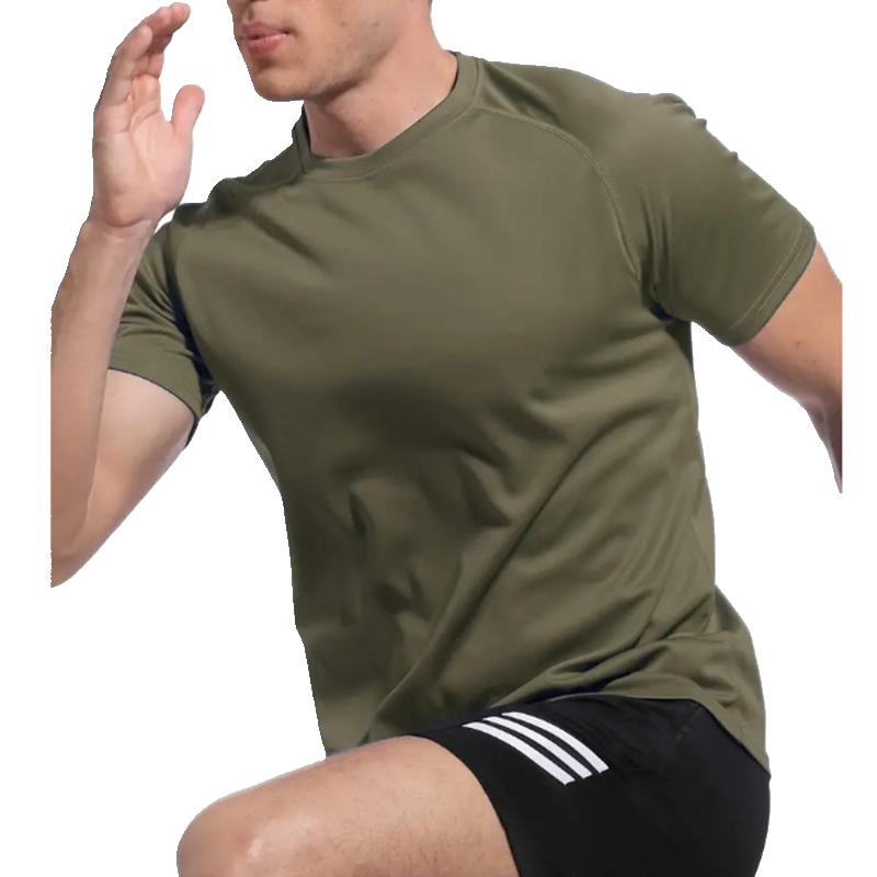 メンズ ソリッドカラー 速乾 Tシャツ ストレッチ ルーズ Tシャツ