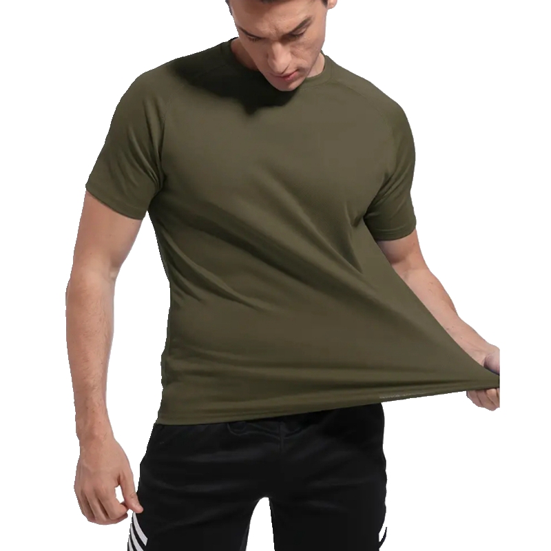 メンズ ソリッドカラー 速乾 Tシャツ ストレッチ ルーズ Tシャツ