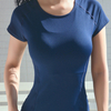 Zomersport sneldrogende, ademende yoga-T-shirts voor dames met korte mouwen 